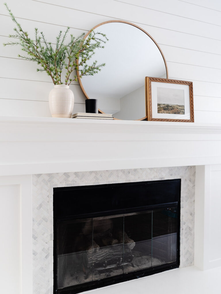 Winter Fireplace Mantel