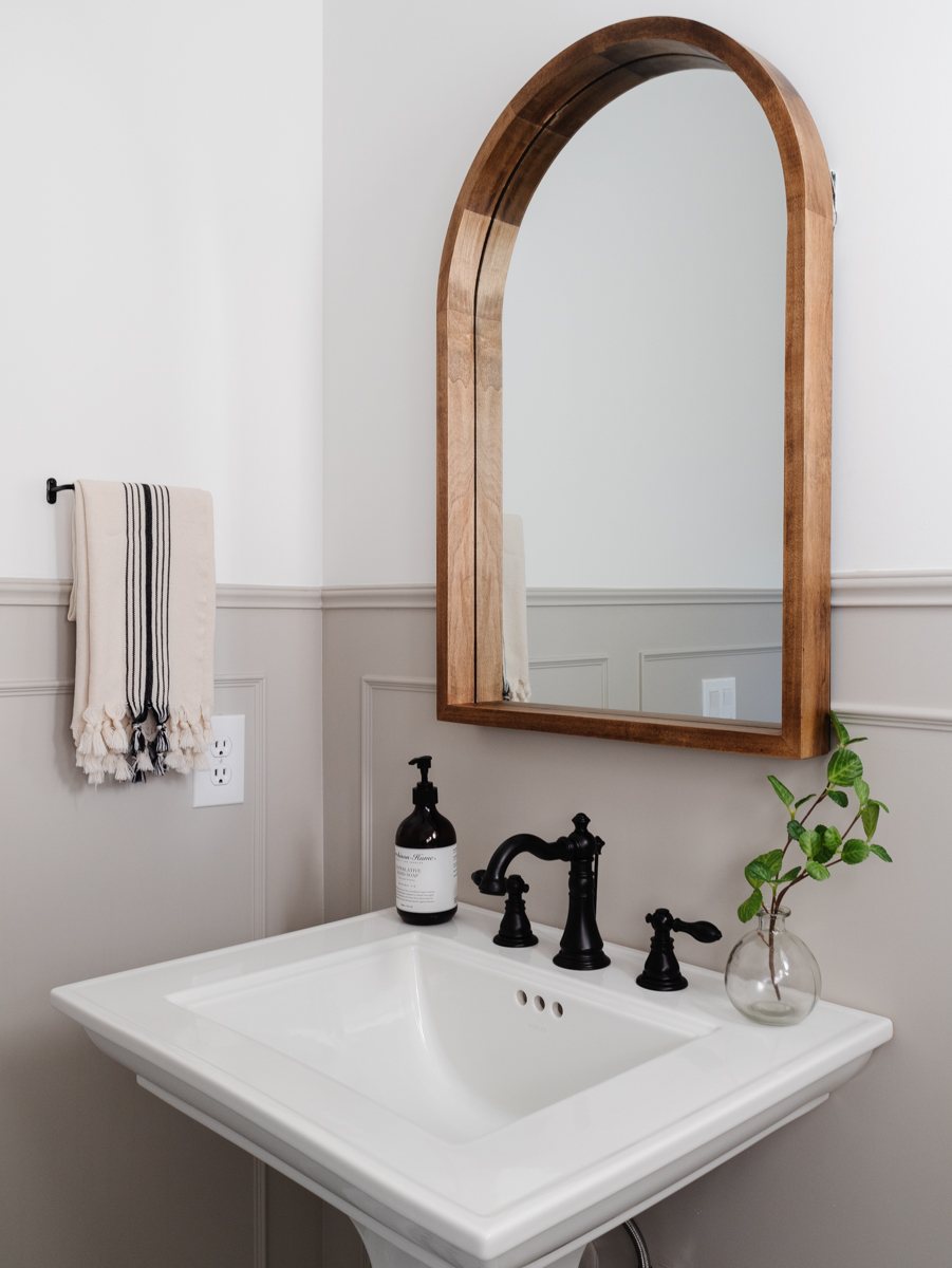 Bathroom Mirror and Pedestal Sink